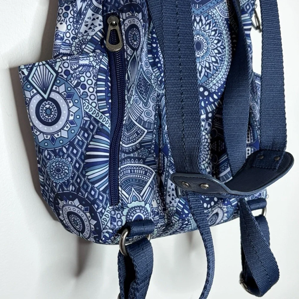 Sakroots Loyola Blue Boho Print Small Backpack Festival Southwestern Adjustable